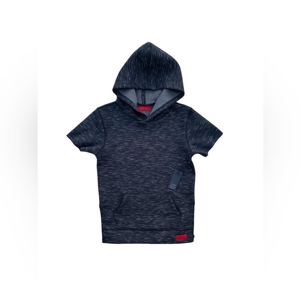 Haus Of Jr Size 7-8T Brent Tech Short Sleeve Black Performance Hoodie